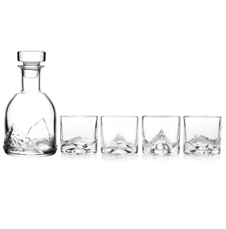 LIITON Whisky Set The Peaks Glas &amp; Decanter