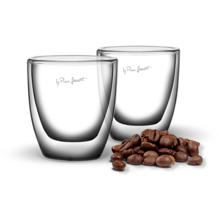 LAMART Latte Glas 2 Pack, 80ml, Dubbelvgg borosilikat Glas